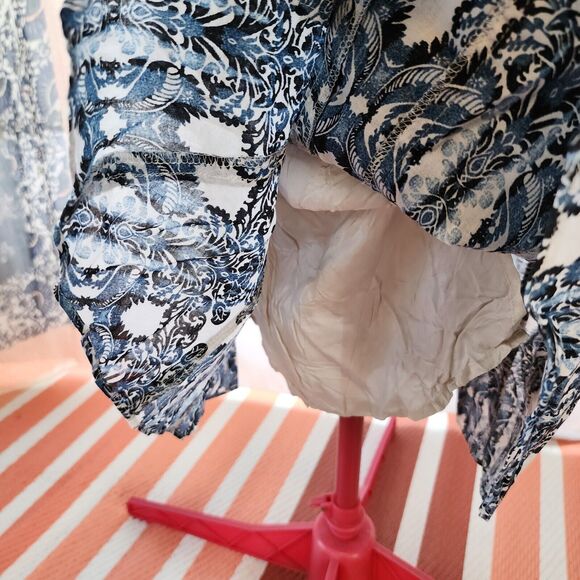 ANN TAYLOR Blue Layered A Line Knee Length Woman's Skirt Size 6 - Picture 4 of 6